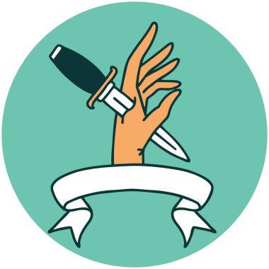 Elinde hançer dövmesi olan bir simge