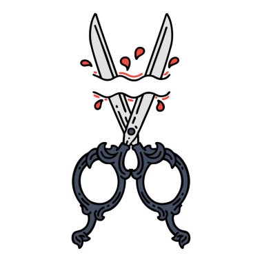 geleneksel makas stili dövme