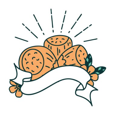 Dövme stili fındıklı parşömen.