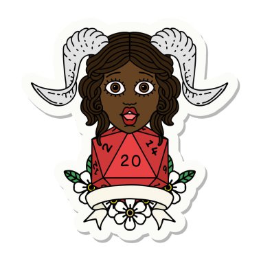 Doğal yirmilik zarla yapıştırılmış etiket.