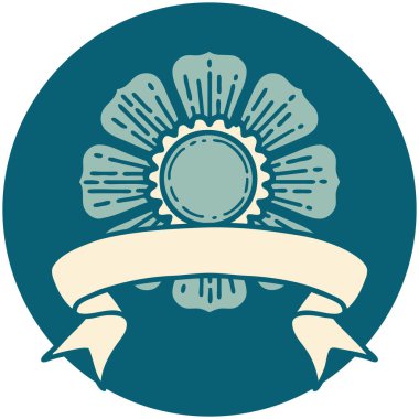 Çiçek sancağıyla dövme biçimi simgesi