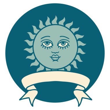 Yüzü güneşli bir dövme simgesi