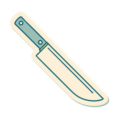 Geleneksel bıçak stili dövme çıkartması.