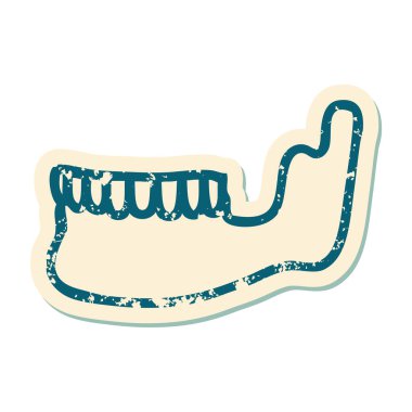 bir iskelet çenenin ikonik sıkıntılı dövme biçimi görüntüsü