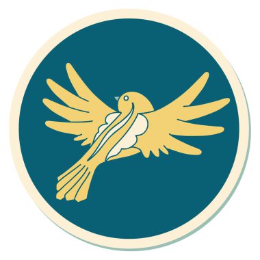 Geleneksel bir uçan kuş stili dövme çıkartması.