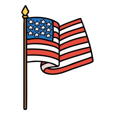 Amerikan bayrağının geleneksel stiliyle dövme.