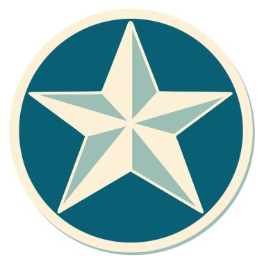 Geleneksel bir yıldız stiliyle dövme çıkartması