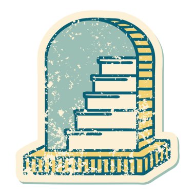 Bir mezar taşının sembolik depresif dövme görüntüsü