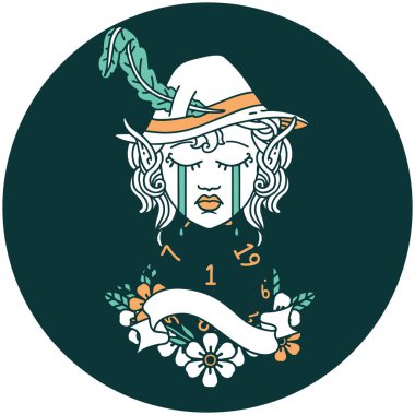 Ağlayan Elf Ozan karakteri ikonu ve doğal yüzü.