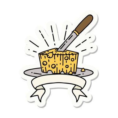 Dövme stili peynir etiketi.