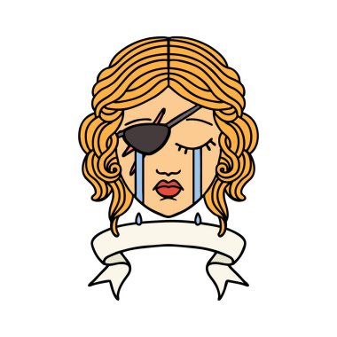 Retro Dövme Tarzı Sancaklı Ağlayan İnsan Düzenbazlığı