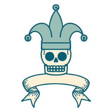 Geleneksel dövmeli kafatası soytarısı