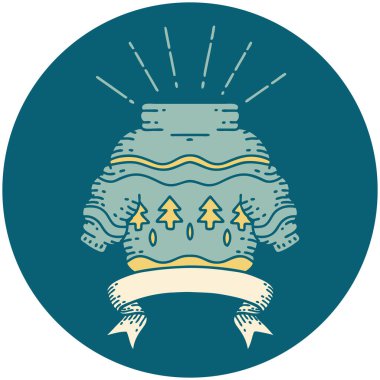 Dövme stili Noel kazağının simgesi