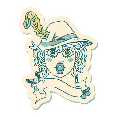 Retro Dövme Biçimi elf karakter yüzü