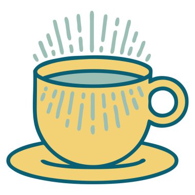 Kahve fincanının ikonik dövme görüntüsü