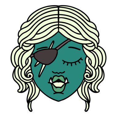 Retro Dövme Biçimli Ork karakter yüzü