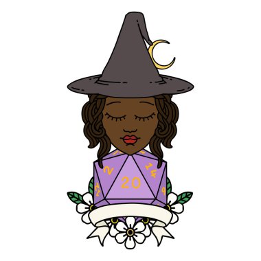 Retro Dövme Tarzı Doğal 20 zarlı İnsan Cadısı