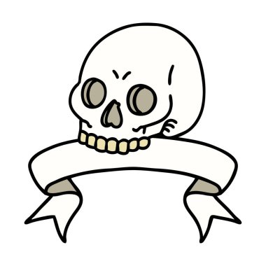 Kafatası dövmeli geleneksel dövme