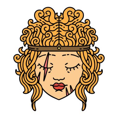 Retro Dövme Tarzı İnsan Barbar Karakteri