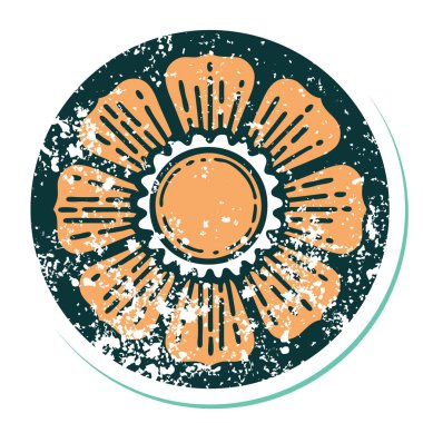 Bir çiçeğin sembolik dövmeli resmi