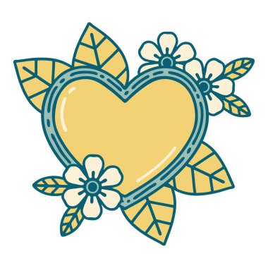 Botanik bir kalbin ikonik dövme görüntüsü