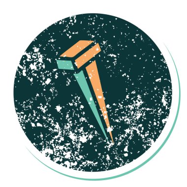 Demir çivinin sembolik dövmeli görüntüsü