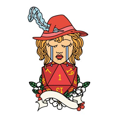 Retro Dövme Tarzı Ağlayan İnsan Ozan Doğal 1 D20 rulo ile