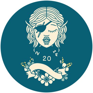 Retro Dövme Tarzı 20 zarlı düzenbaz karakter