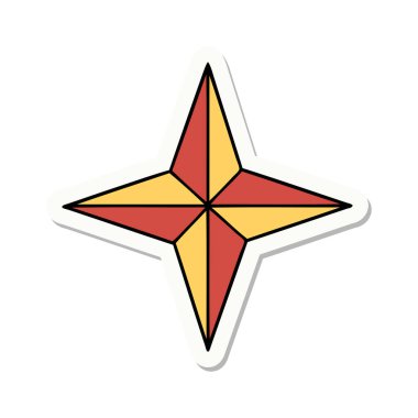 Geleneksel bir yıldız stiliyle dövme çıkartması