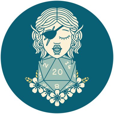 Retro Dövme Tarzı 20 zarlı düzenbaz karakter