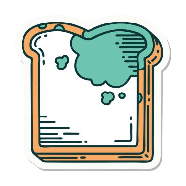 Geleneksel küflü ekmek stili dövme çıkartması.