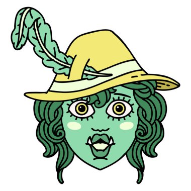 Retro Dövme Biçimli Ork Ozan karakteri 