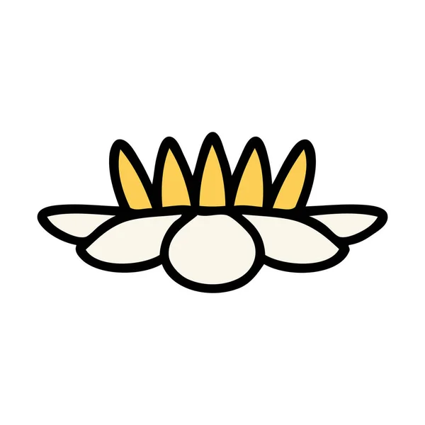 Tatuaż Tradycyjnym Stylu Lilii Pad Kwiat — Wektor stockowy