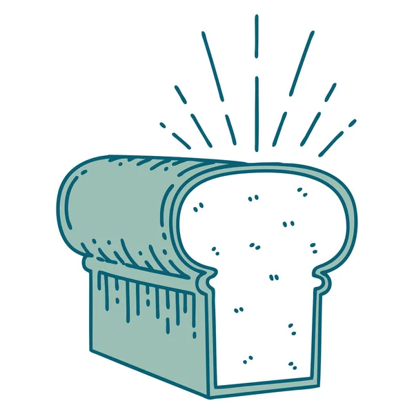 パンの伝統的なタトゥースタイルのパンのイラスト — ストックベクタ