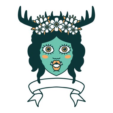 Sancaklı Retro Dövme Biçimli Ork karakter yüzü