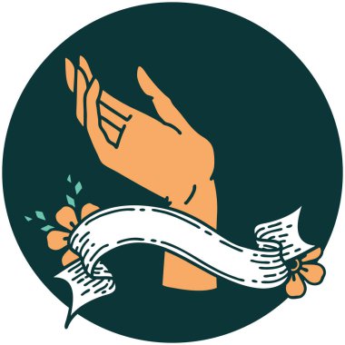 dövme tarzı simgesi ve el işareti