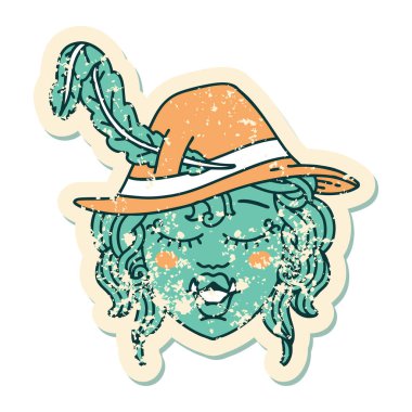 Retro Dövme Biçimli Ork Ozan karakteri 