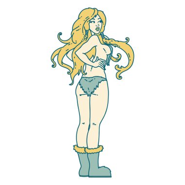 Geleneksel Viking kız dövmesi.