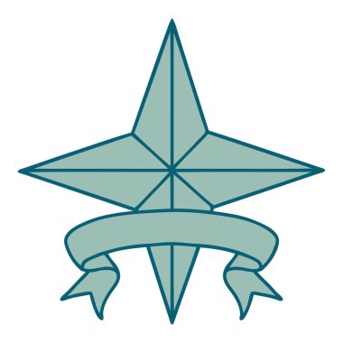 Yıldızlı geleneksel dövme.