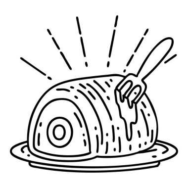 Geleneksel siyah çizgili dövmeli biftek resmi.