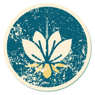 Bir nilüfer çiçeğinin sembolik dövmeli görüntüsü