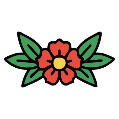 Geleneksel çiçek şeklinde dövme.