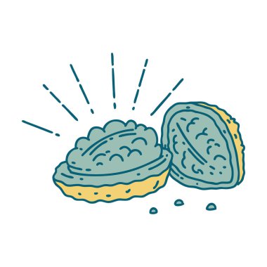 Geleneksel dövmeli ceviz kabuklu.