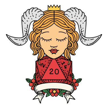 Retro Dövme Biçimi Doğal yirmilik zar atma ile düzenleme