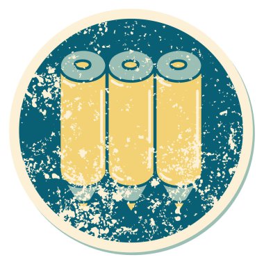 Renkli kalemlerin sembolik dövmeli imgesi