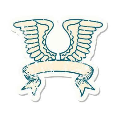 Bir kanadın bayrağıyla eski bir etiket