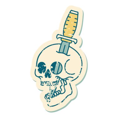 Bir kafatasının sembolik depresif dövme görüntüsü