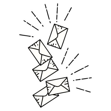 Geleneksel dövme stili düşen harflerin çizimi