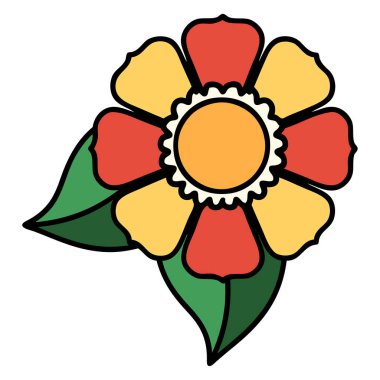 Geleneksel çiçek şeklinde dövme.