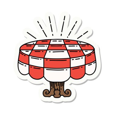 Dövme stili kafe masasının çıkartması